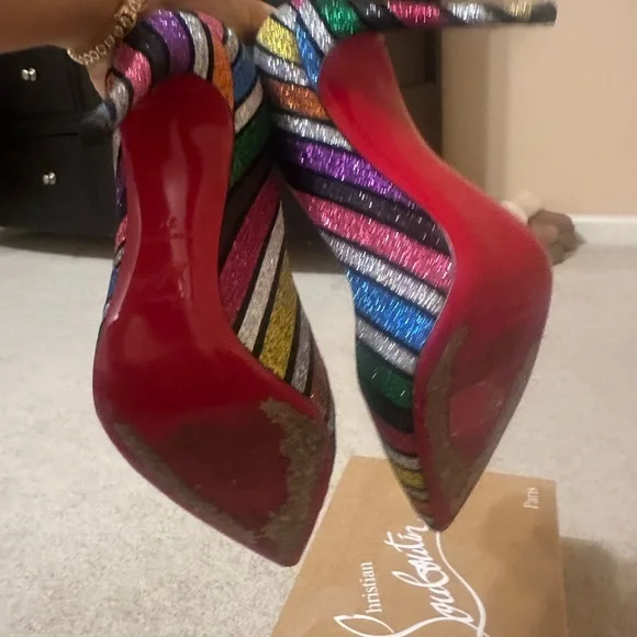 Christian Louboutin Glitter Multicolor Heels - Picture 5 of 5